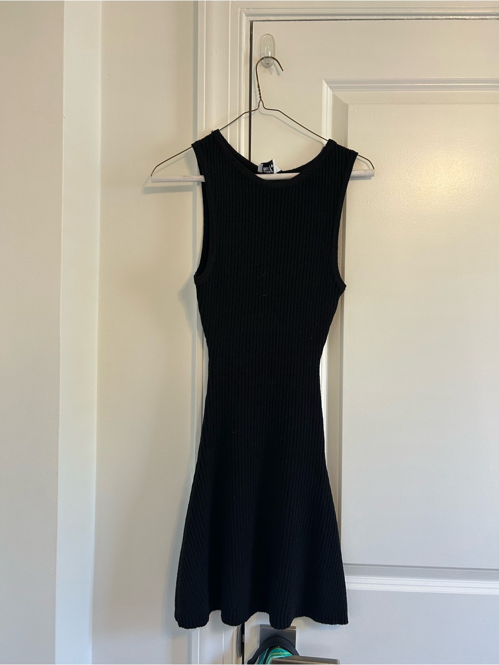 Princess Polly Black Ribbed Mini Tank Dress